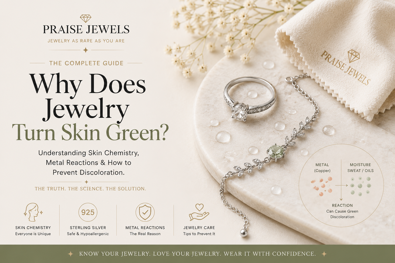 Why Does Jewelry Turn Your Skin Green - The Real Reason - Praise Jewels