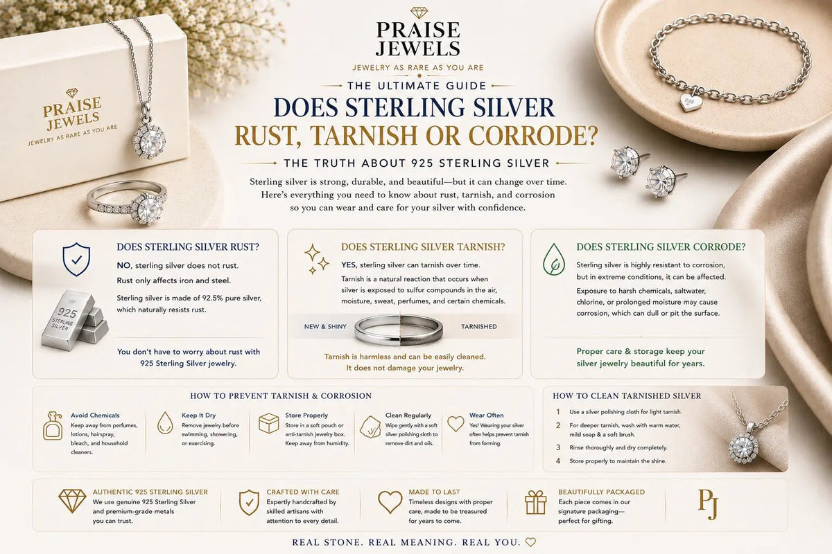 Does Sterling Silver Rust? The Truth About 925 Silver, Tarnish & Corrosion - Praise Jewels