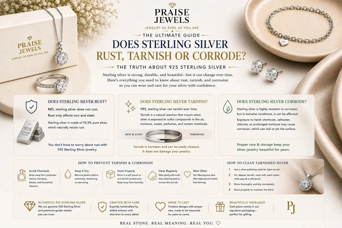 Does Sterling Silver Rust? The Truth About 925 Silver, Tarnish & Corrosion - Praise Jewels
