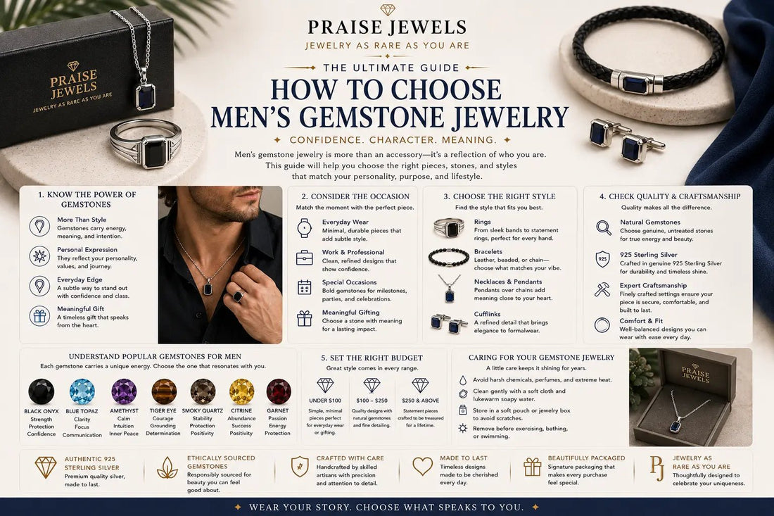 How to Choose Men's Gemstone Jewelry: Rings, Pendants & Bracelets - Praise Jewels