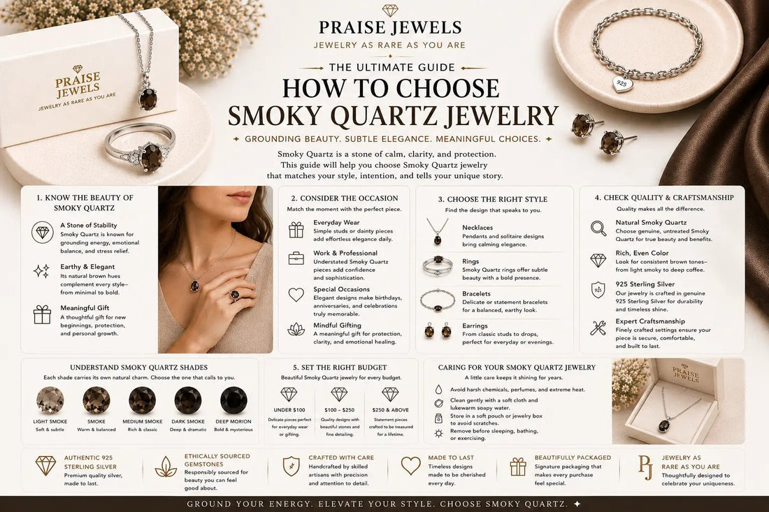 How to Choose Smoky Quartz Jewelry: Rings, Earrings, Pendants & More - Praise Jewels