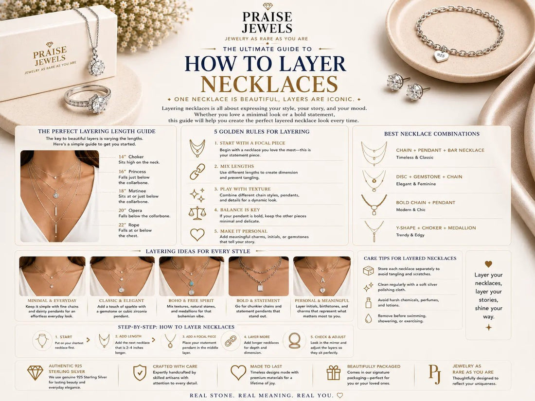 How to Layer Necklaces: The Complete Guide to Necklace Lengths, Chains & Pendants - Praise Jewels