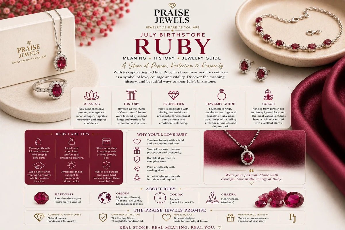 July Birthstone (Ruby): Meaning, History, Symbolism & Jewelry Guide - Praise Jewels