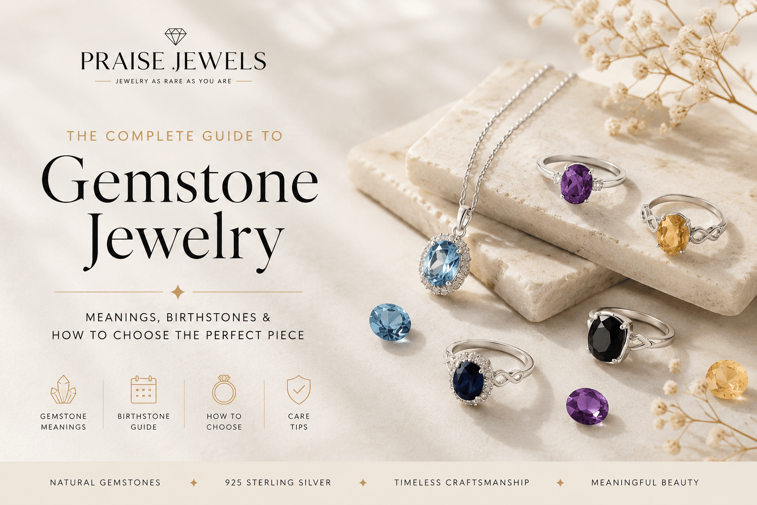 The Complete Guide to Gemstone Jewelry: Meanings, Birthstones & How to Choose the Perfect Piece - Praise Jewels