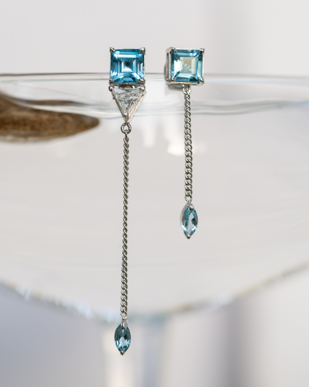 Blue Topaz Drop Earrings in 925 Sterling Silver | Natural Blue Gemstone Earrings