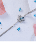 Blue Topaz Lotus Bracelet — 925 Sterling Silver