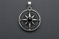 Praise Jewels Compass Pendant in 925 sterling silver with natural black onyx