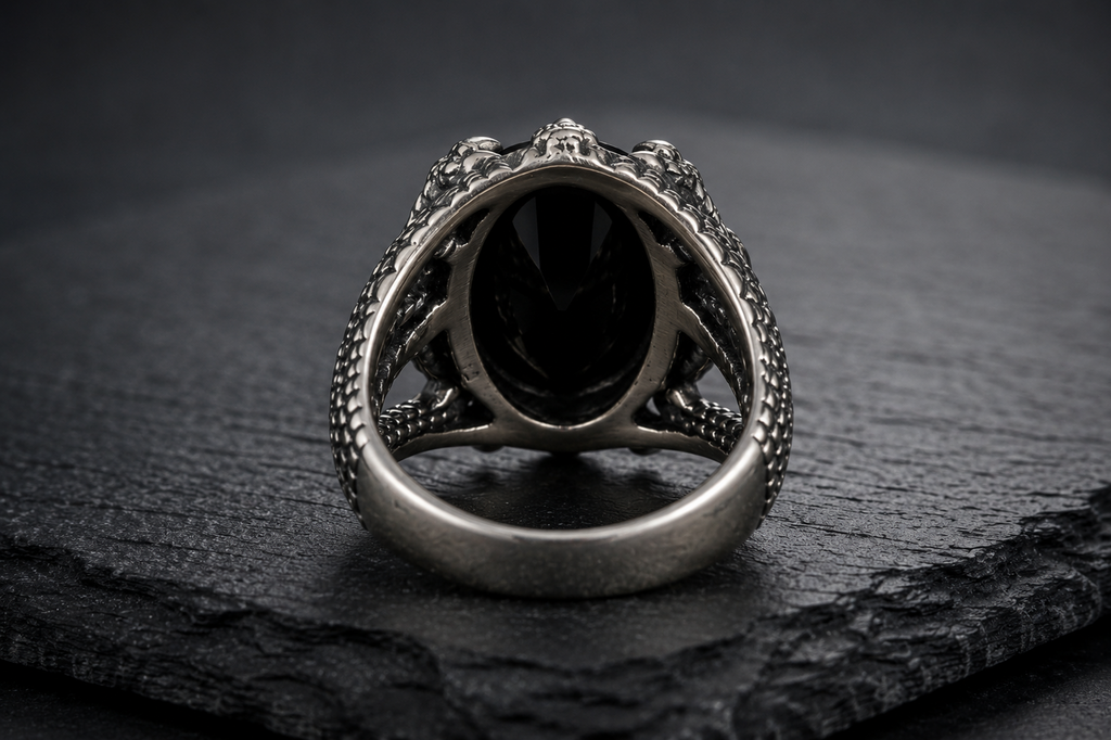 Back view of Praise Jewels Dragon Claw Ring in sterling silver