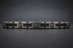Front detail of Praise Jewels Meteor Bracelet showing natural black spinel panels