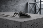Praise Jewels Spear Pendant in 925 sterling silver with natural black onyx