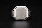 Stealth Signet Ring in 925 Sterling Silver - front view