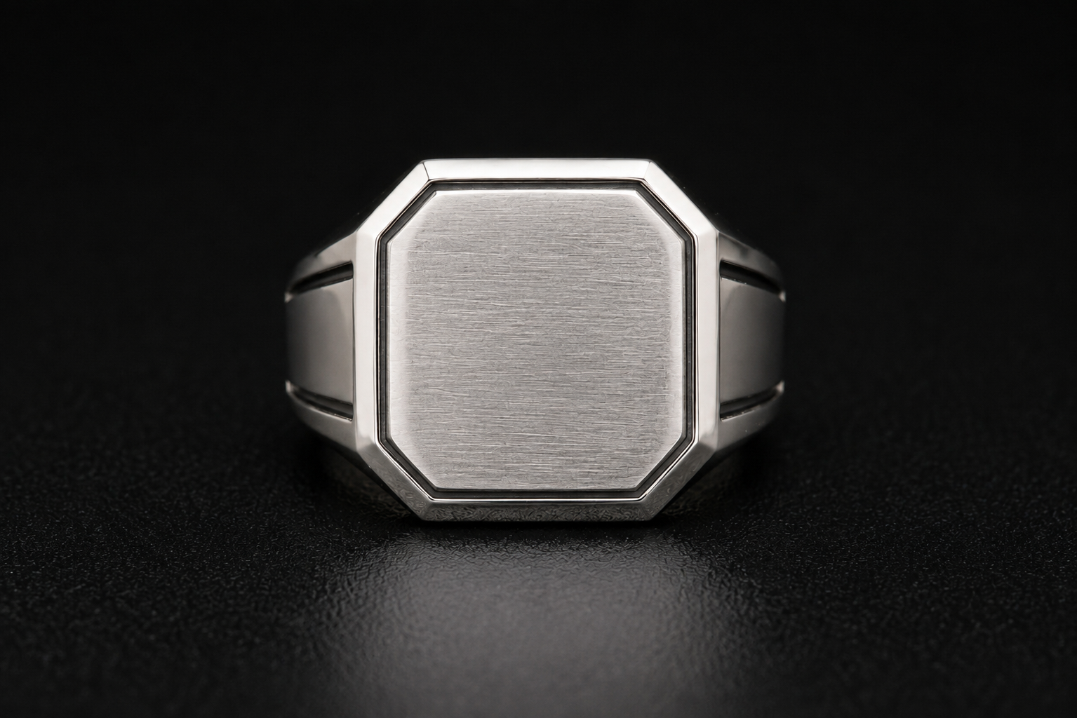 Stealth Signet Ring in 925 Sterling Silver - front view