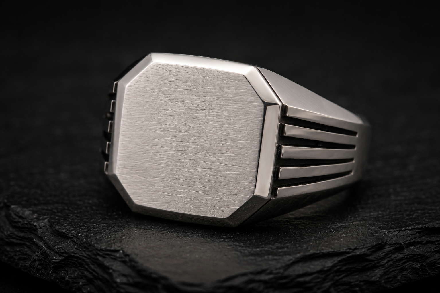 Stealth Signet Ring in 925 Sterling Silver - hero view