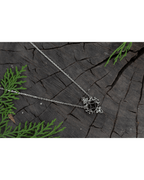 Black Onyx Pendant Necklace in 925 Sterling Silver | Gothic Floral Necklace - Praise Jewels Necklace