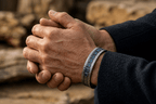 Blue Topaz Bar Bracelet | 925 Sterling Silver - Praise Jewels Men's Gemstone Bracelet