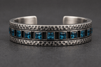 Blue Topaz Bar Bracelet | 925 Sterling Silver - Praise Jewels Men's Gemstone Bracelet