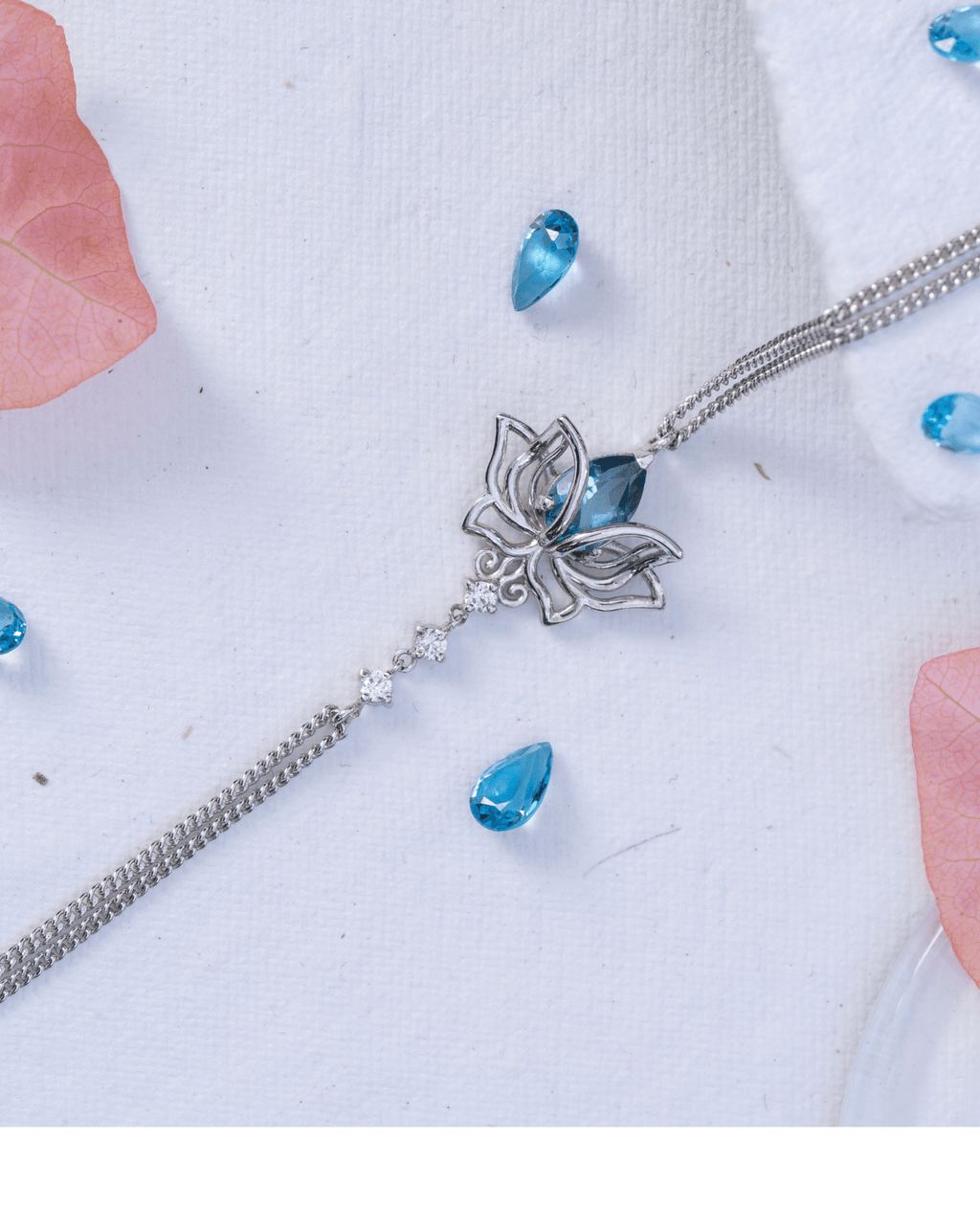 Blue Topaz Lotus Bracelet — 925 Sterling Silver - Praise Jewels Bracelet