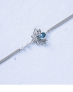 Blue Topaz Lotus Bracelet — 925 Sterling Silver - Praise Jewels Bracelet