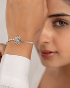 Blue Topaz Lotus Bracelet — 925 Sterling Silver - Praise Jewels Bracelet