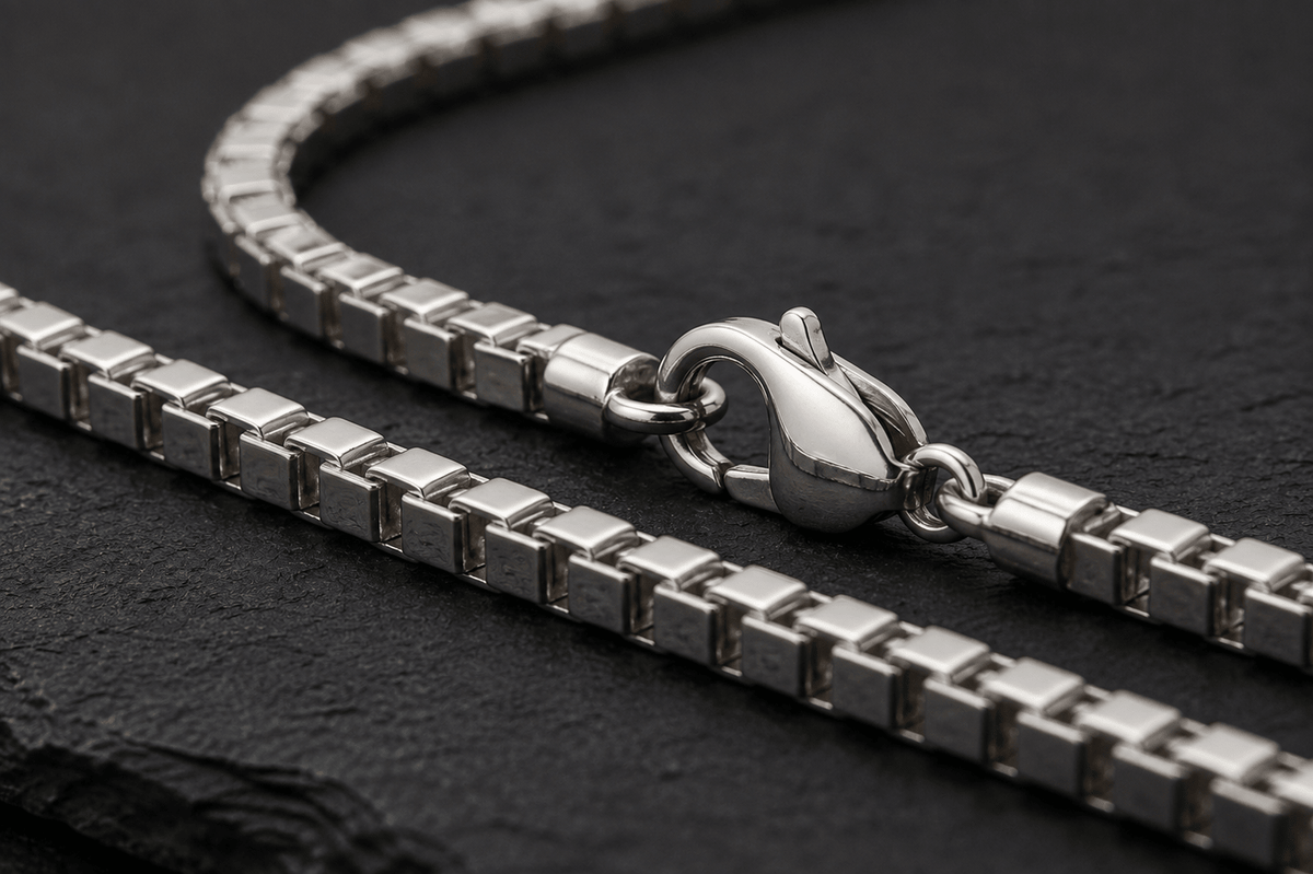 Box Chain Necklace | 925 Sterling Silver - Praise Jewels Men's Silver Necklace