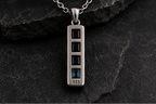 Monolith Bar Pendant | Black Onyx & Blue Topaz - Praise Jewels Men's Gemstone Pendant