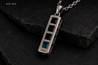 Monolith Bar Pendant | Black Onyx & Blue Topaz - Praise Jewels Men's Gemstone Pendant