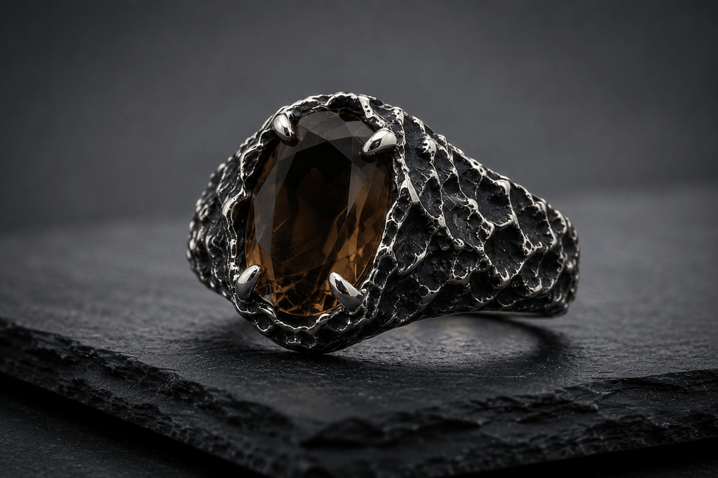Mountain Peak Ring | Smoky Quartz - Praise Jewels Men's Gemstone Ring