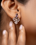 Natural Amethyst Filigree Earrings in 925 Sterling Silver | Vintage Inspired Earrings - Praise Jewels earrings