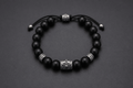 Nero Black Onyx Bead Bracelet | 925 Sterling Silver - Praise Jewels Men's Gemstone Bracelet
