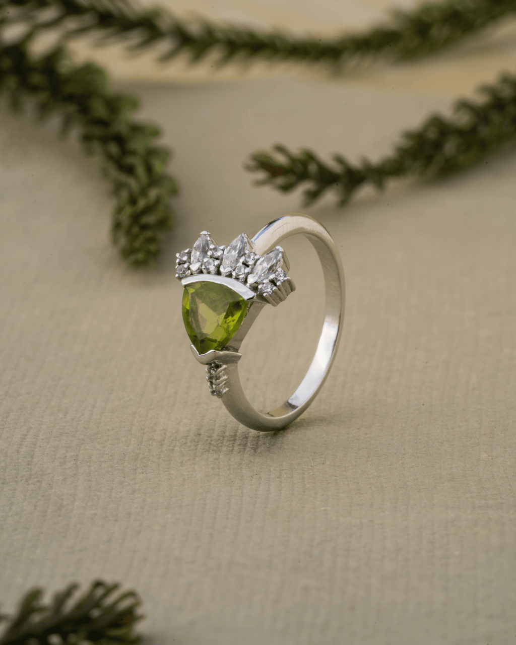 Peridot Bloom Ring – Natural Peridot in 925 Sterling Silver - Praise Jewels ring