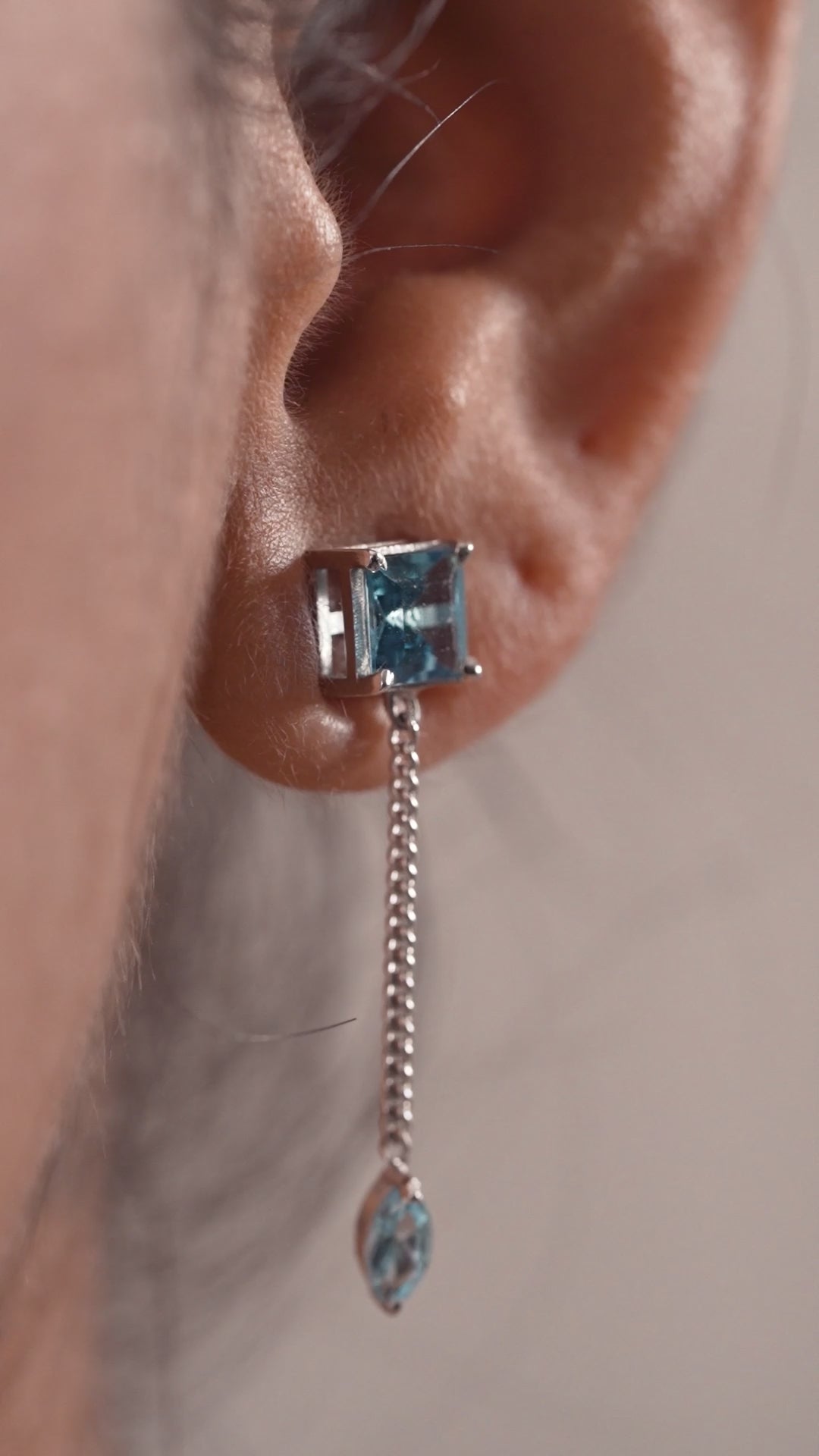 Blue Topaz Drop Earrings in 925 Sterling Silver