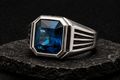 Royal Crest Ring | London Blue Topaz | 925 Sterling Silver - Praise Jewels Men's Gemstone Ring