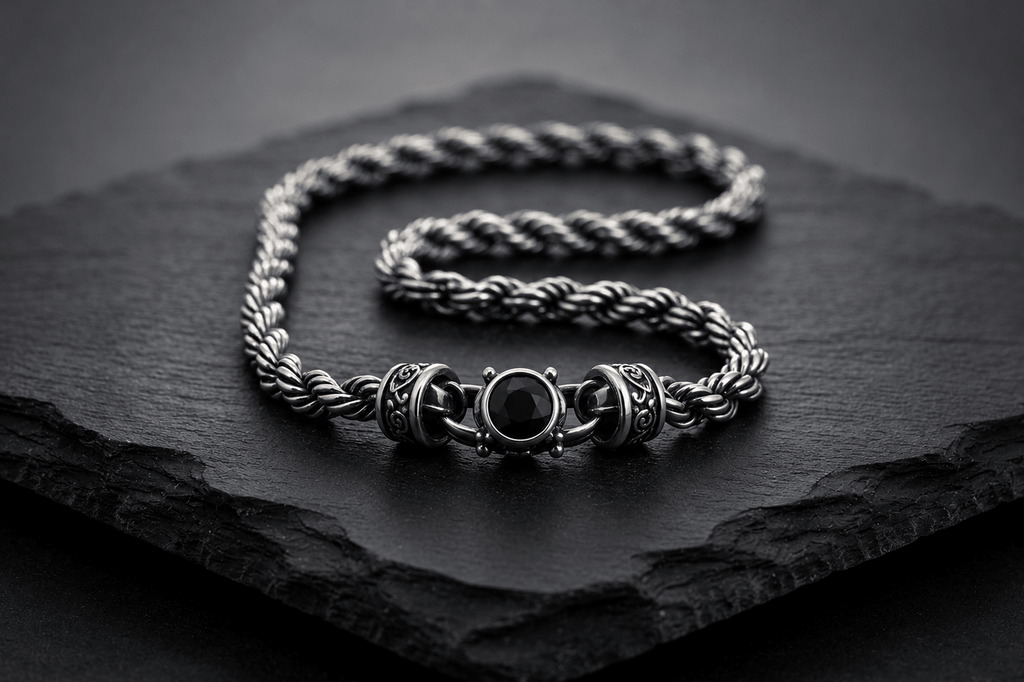 Royal Rope Chain | Black Spinel - Praise Jewels Men's Gemstone Necklace