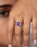 Violet Crown Ring — Natural Amethyst & CZ in 925 Sterling Silver - Praise Jewels ring