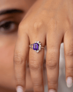 Violet Crown Ring — Natural Amethyst & CZ in 925 Sterling Silver - Praise Jewels ring