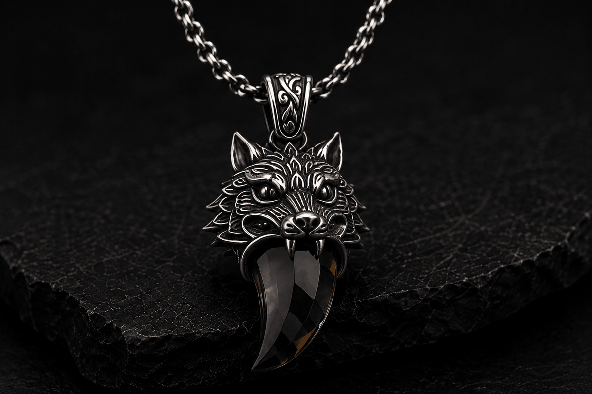 Wolf Tooth Pendant | Smoky Quartz - Praise Jewels Men's Gemstone Pendant
