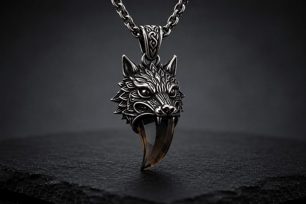 Wolf Tooth Pendant | Smoky Quartz - Praise Jewels Men's Gemstone Pendant